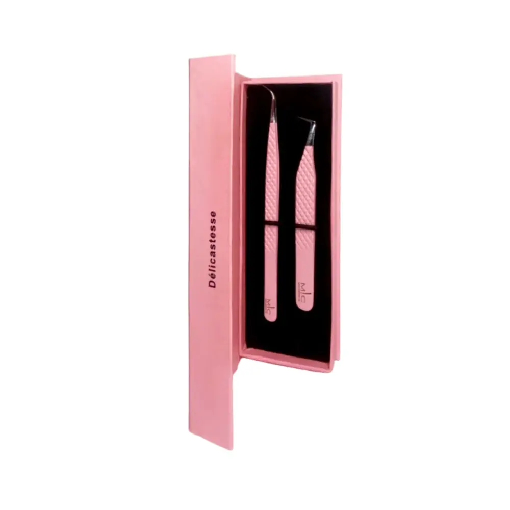 Coffret 2 pinces extensions de cils - Rose