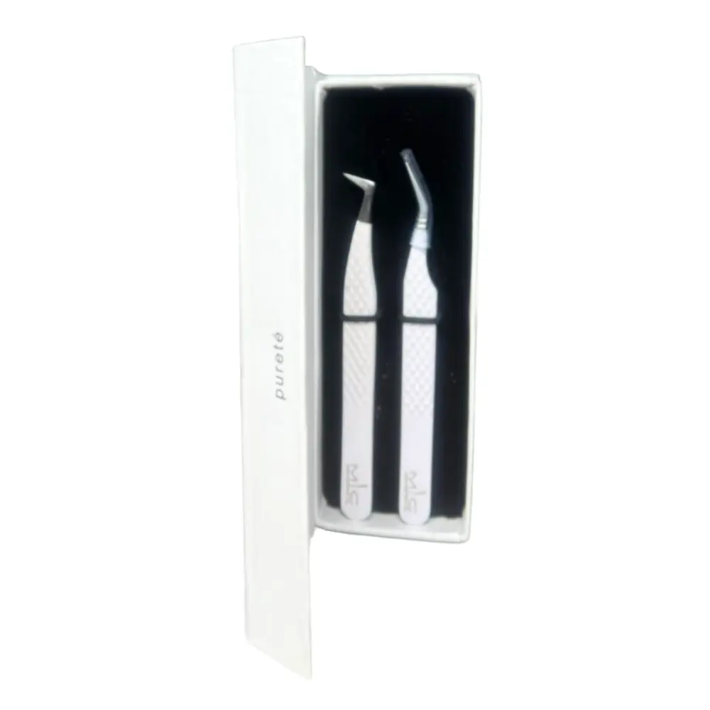 Coffret 2 pinces extensions de cils - Blanc